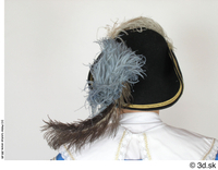  Photos Historical Musketeer in cloth armor 1 16th century Blue suit Historical clothing Medieval Musketeer caps  hats hat with feathers head 0005.jpg